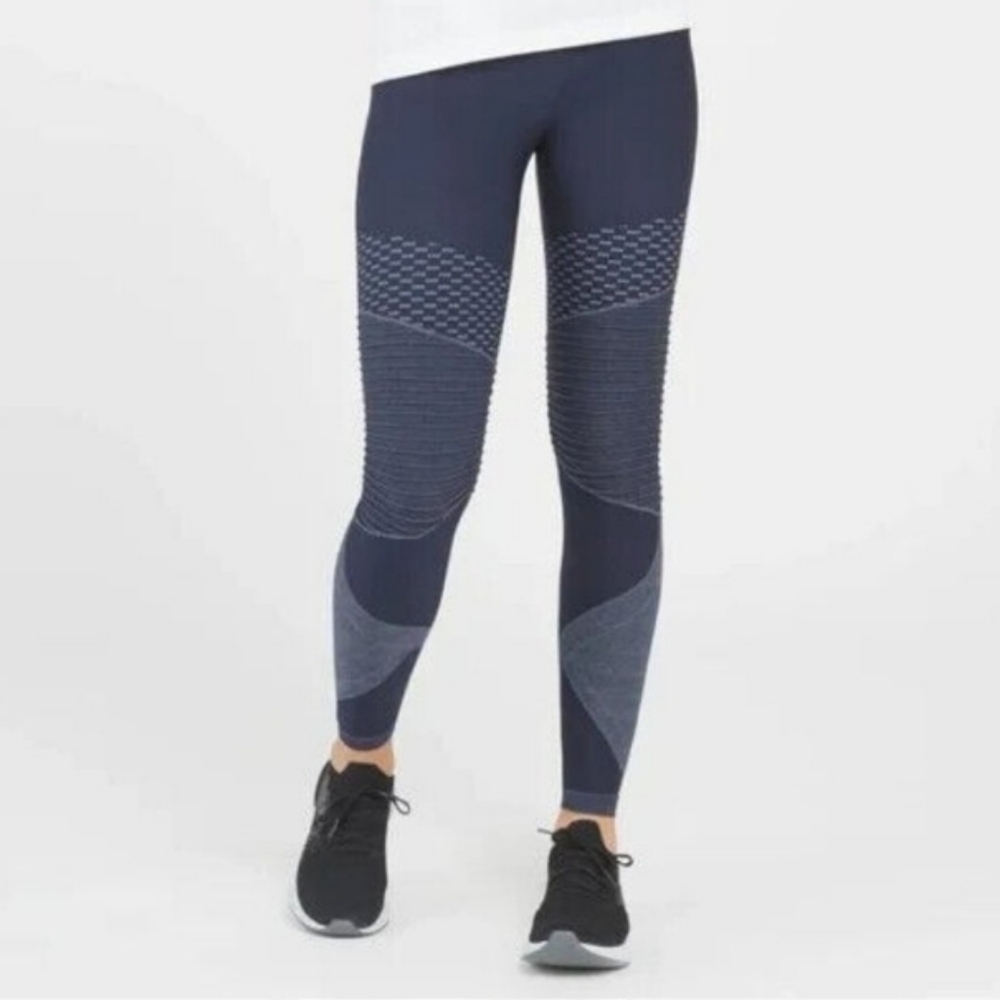 NWOT Spanx Seamless Moto Leggings Look at Me Indigo Sky Women's Size XL